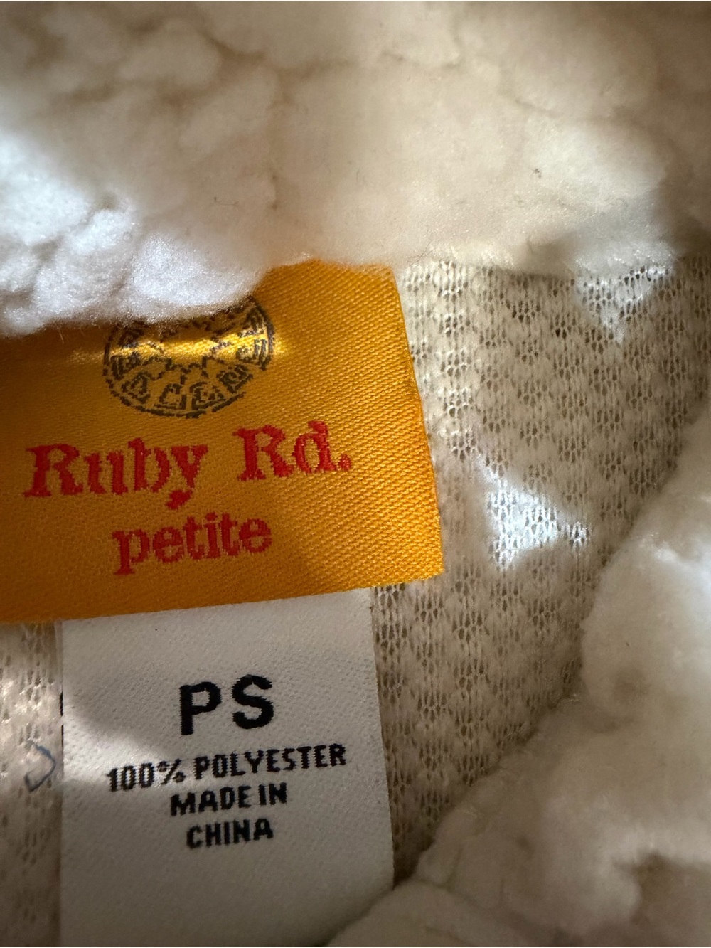 Ruby Rd. Cream Sherpa Snap-Front Pullover - Picture 5 of 5